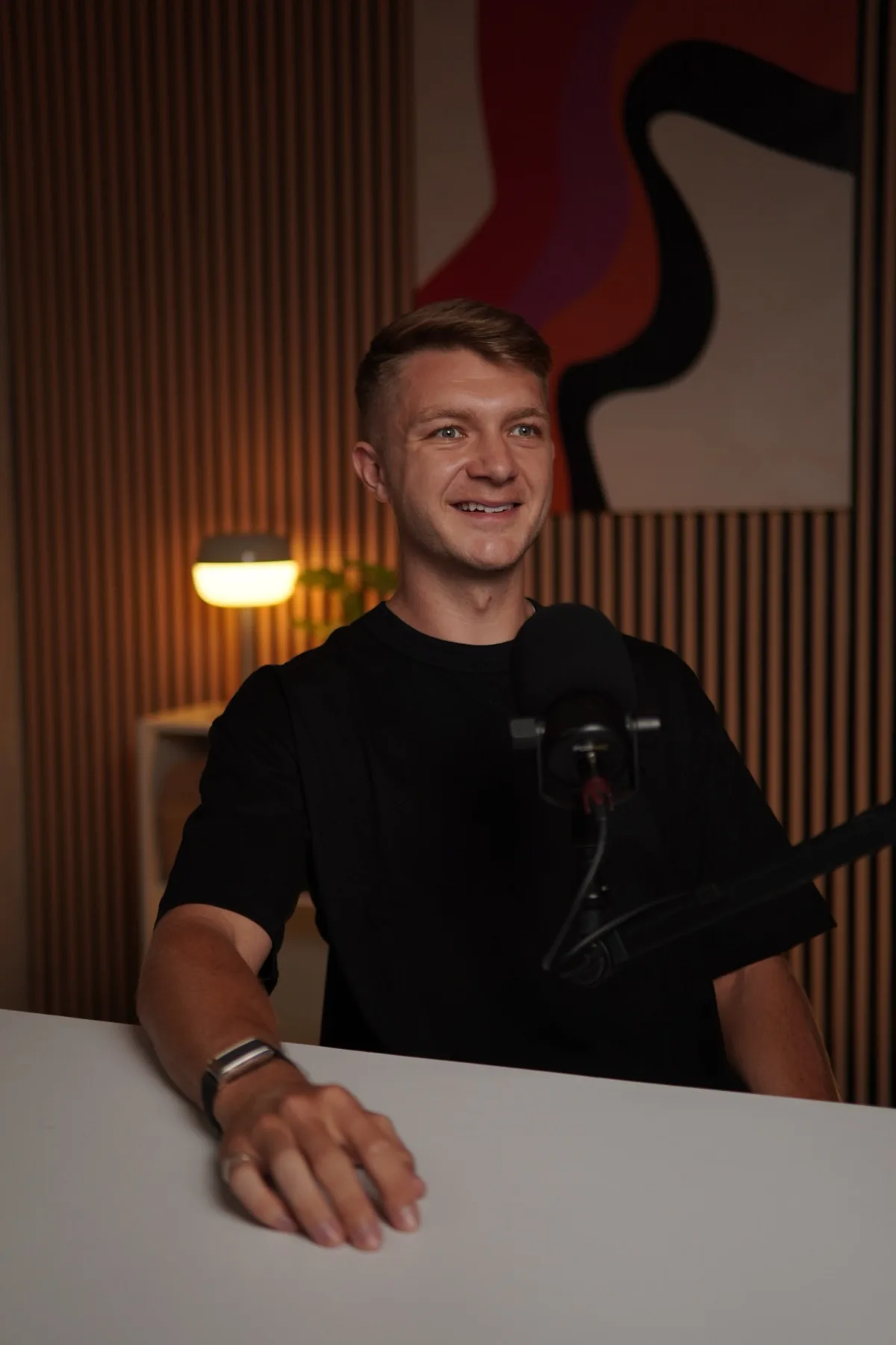 Alistair Greenwood, founder of Omniforce.ai, recording a podcast about applied AI and AI search visibility
